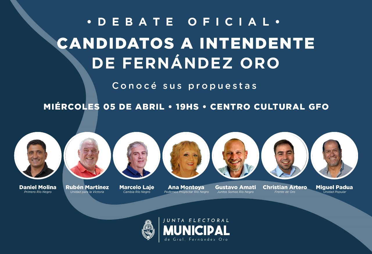  Habrá un Debate Oficial de Candidatos a la Intendencia en Fernández Oro