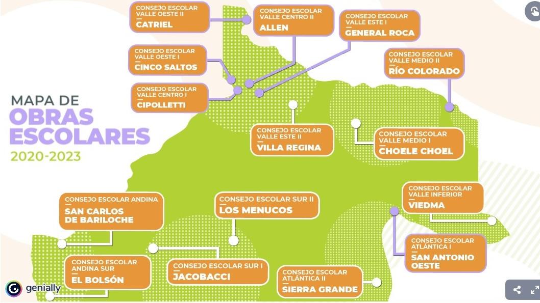 Educación ya cuenta con su mapa interactivo de obras escolares