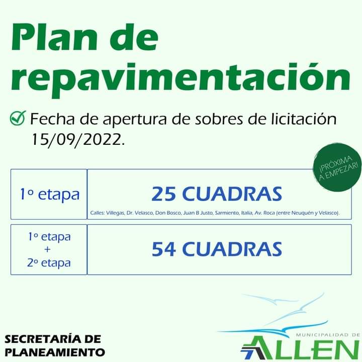 El PLAN DE REASFALTADO está próximo a comenzar ​​